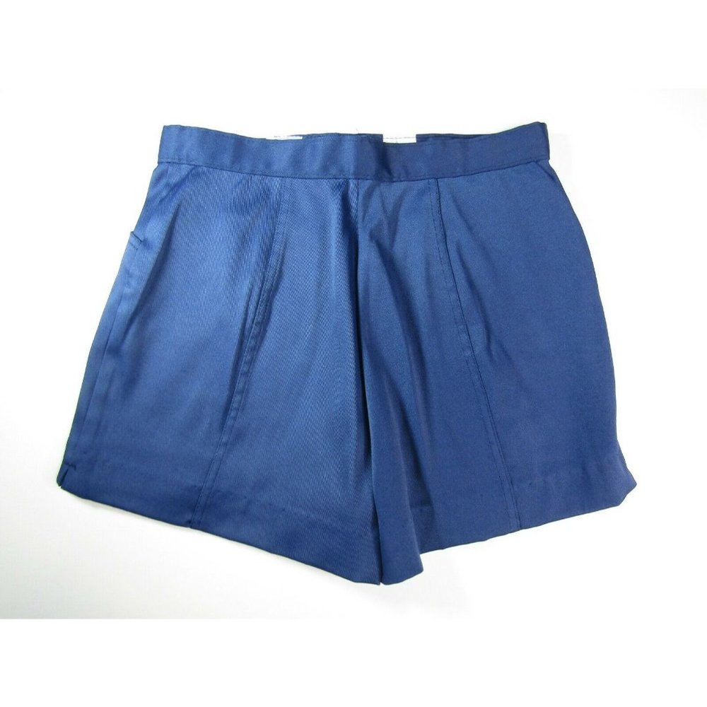 Vintage 1970's Court Casuals Espa-Twill Stretch Tennis Shorts Size 14 Blue